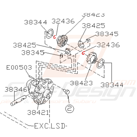 Circlips de différentiel arrière pour subaru impreza GT 1999-2000