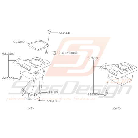 Schéma Console de Levier de Vitesse Origine Subaru WRX STI 01 - 04