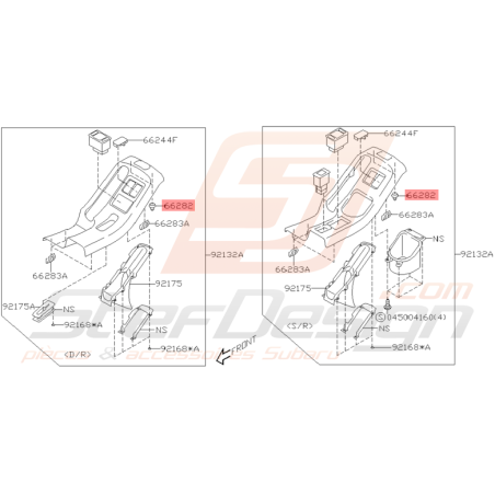 Clips de Console Arrière Origine Subaru WRX et STI 2001 - 2002