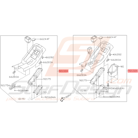 Couvercle de Console Arrière Origine Subaru WRX STI 2001 - 2002