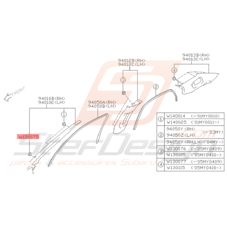 Agrafe Origine Subaru WRX STI