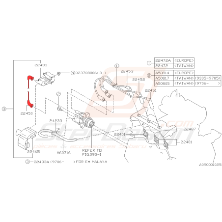 Faisceau allumage bobine pour subaru vanille