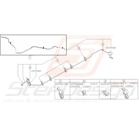 Tuyau de frein pour subaru impreza STI 2003-2005