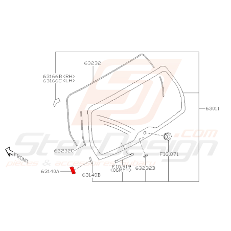 Fermeture de coté de pare brise arrière pour subaru forester SG9