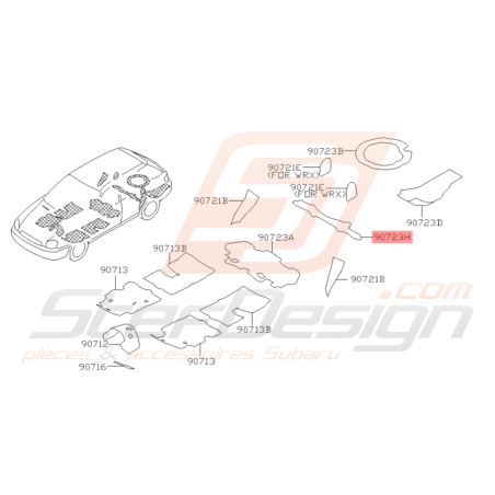 Isolant Central de Coffre Origine Subaru WRX et STI 2001 - 2005