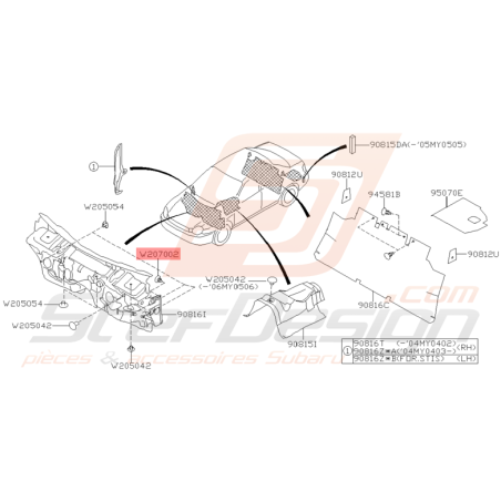 Clips d'Isolant de Plancher Origine Subaru WRX et STI 2001 - 2005