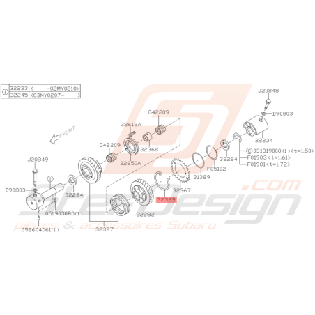 Ressort de Marche Arrière Origine Subaru STI 2001 - 2005