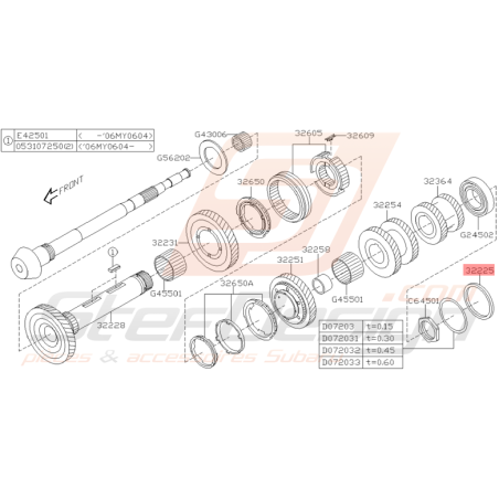 Bague d'Arbre Mené Origine Subaru STI 2001 - 2005