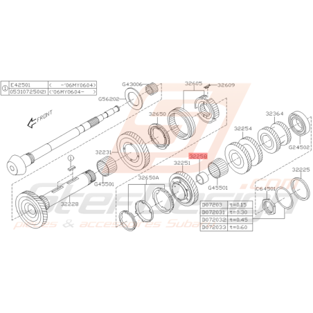 Manchon de Pignon Récepteur de 2ème Origine Subaru STI 01-05