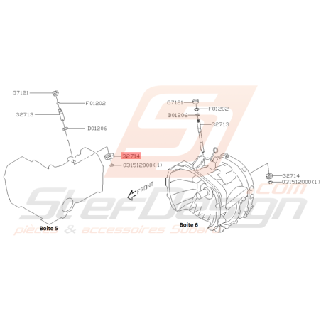 Pignon d'Entrainement Boite 5 Origine Subaru WRX 2001 - 2005