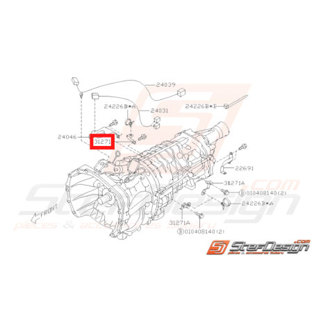 Support Faisceau fils transmissio Origine Subaru STI 01-05