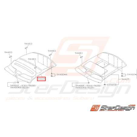 Toit panneau garnissage Origine Subaru GT 1993 - 1997