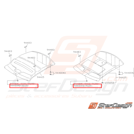 Clips de Garniture de Toit Origine Subaru WRX et STI 2001 - 2005