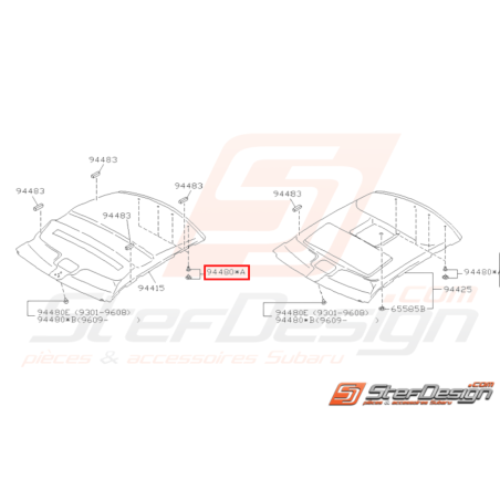 Clips de garniture de toit WRX/STI 01-07