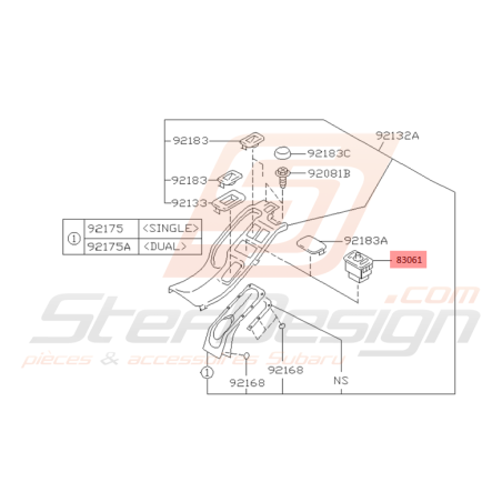 Bouton de Réglage de Rétroviseur Origine Subaru GT 97-00