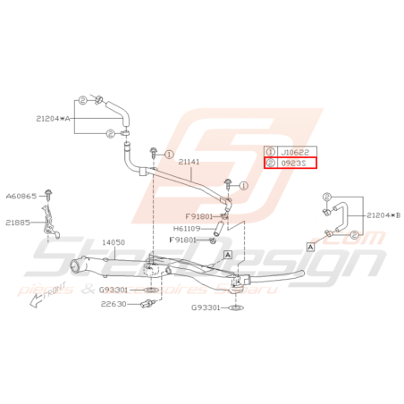 Attache tuyaux bouchon bypass SUBARU WRX/STI 01-05