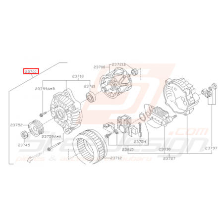 Ensemble alternateur Origine Subaru WRX / STI 2001 - 2005