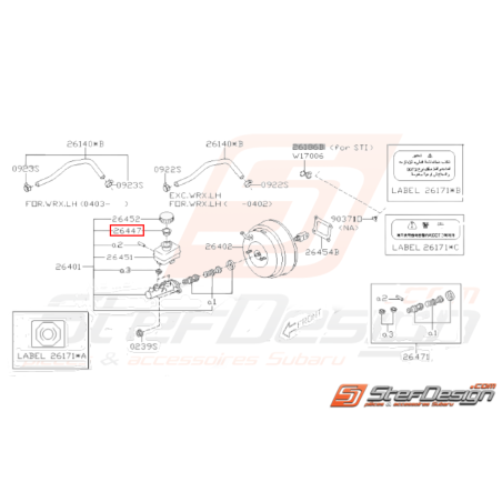 Filtre Maître Cylindre Origine Subaru WRX STI 2001 - 2005