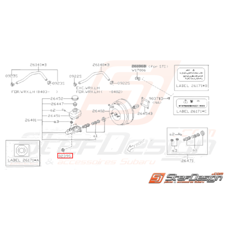 Ecrou Origine Subaru Impreza GT 1993 - 2000