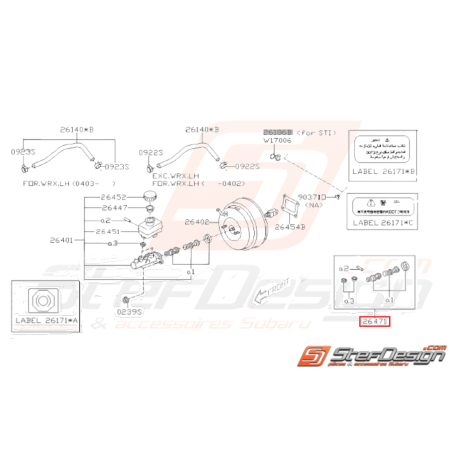 Kit Réparation Maitre Cylindre origine Subaru GT 98 - 00 avec ABS