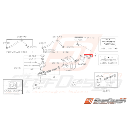 Bouchon Origine Subaru Impreza GT 1993 - 2000