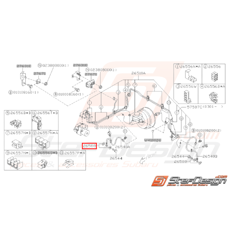 Joint cuivre flexible étrier frein Avant Arrière GT 93-00 WRX STI