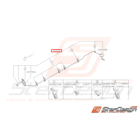 Tuyau de frein pour subaru impreza STI 2003-2005