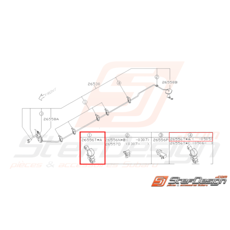 Attache 5-5-20 Origine Subaru WRX STI 2001 - 2005