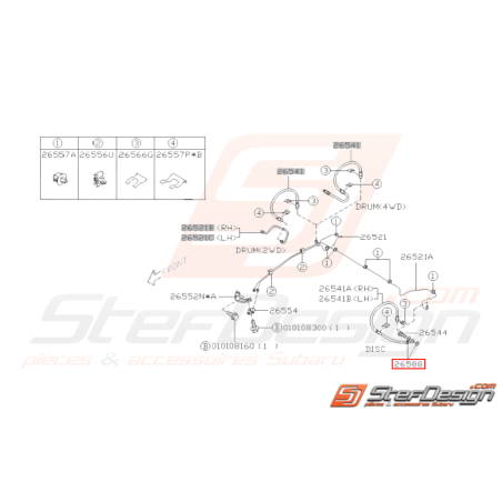 Joint cuivre de flexible d'étrier de frein avant et arrière GT 93-00 WRX/STI 01-14