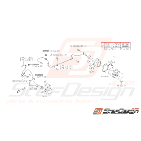 Kit roulement de roue arrière pour GT 93-00 WRX 01-07