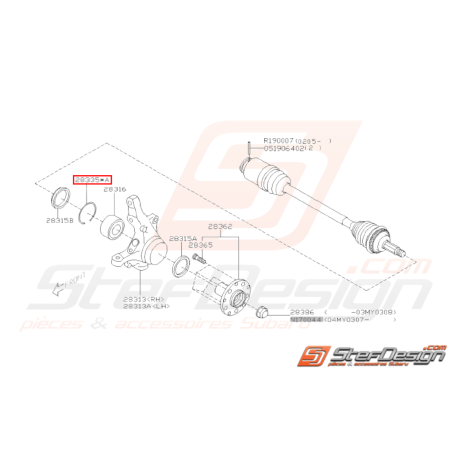 Circlips roulement moyeu avant subaru STI 01-07