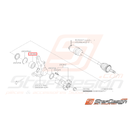 Roulement Essieu Avant Origine Subaru WRX 01 - 01/03 STI 01 - 04