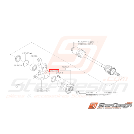 Joint étanchéité moyeu av/ar subaru WRX 01-07 / STI 01-04 GT 93-00