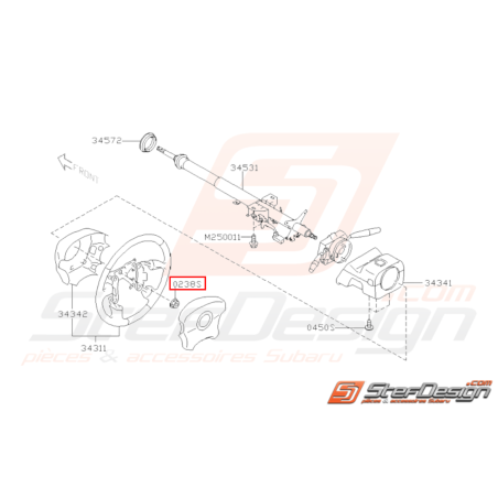 écrou de bras Oscillant arrière STI 2008 à 2014