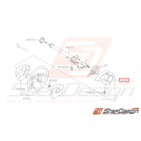 Ensemble Couvercle Colonne Origine Subaru WRX 09/01-04 STI 09/01-02