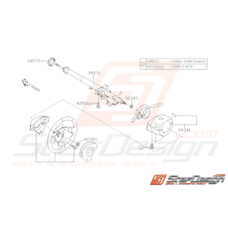 Schéma colonne direction wrx sti 01-04