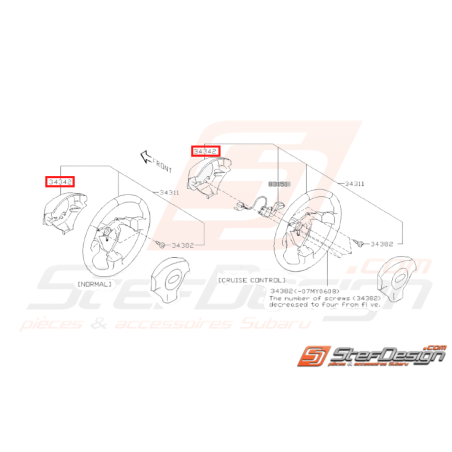 Couvercle Volant direction Origine Subaru WRX STI 2005