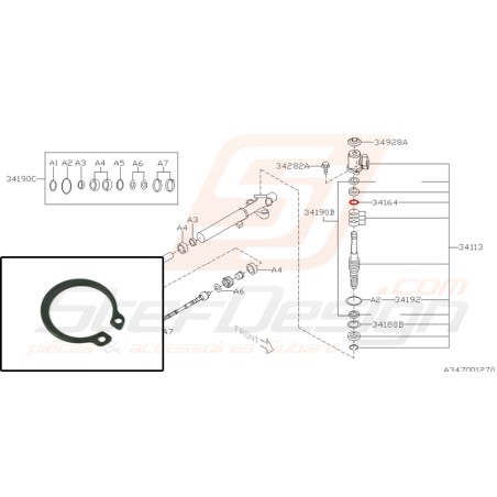 Circlips de crémaillère pour Subaru WRX STI 2008 - 201431044