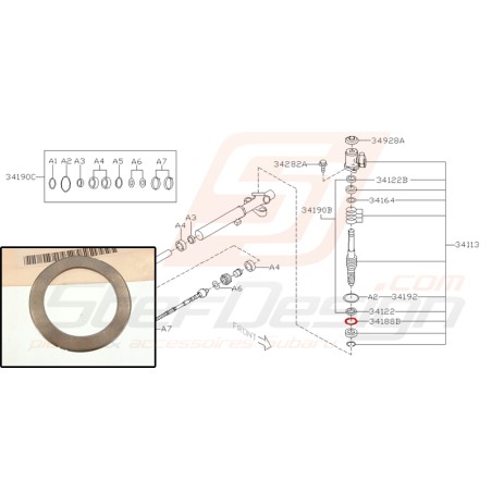 Rondelle de crémaillère pour Subaru WRX STI 2008 - 201431051