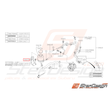 Support réservoir pompe de direction SUBARU WRX/STI 01-0731129