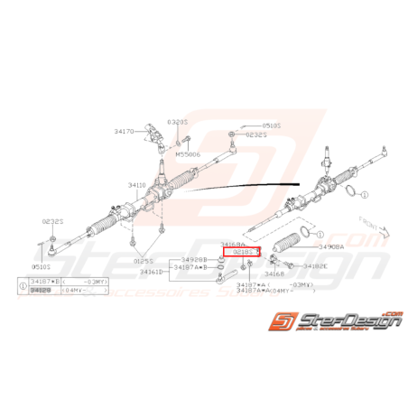 Écrou rotule de direction GT 93-00 WRX STI 01-14 BRZ/TOYOTA GT 8631157