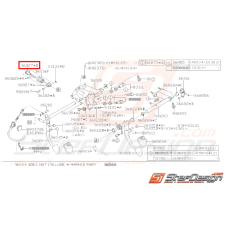 Tige de Pédale Origine Subaru GT 1998 - 2000 WRX STI 2001 - 201431226