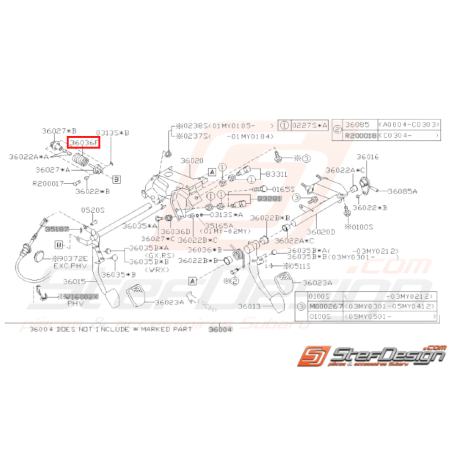 Ressort Pédale Accélérateur Origine Subaru GT 99-00 WRX STI 01-1431228