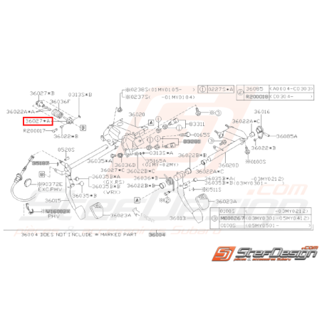 Tige Pédale Frein & Embrayage Origine Subaru GT 98-00 WRX STI 01-1431229