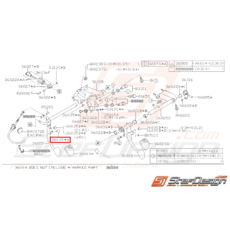 Butée de pédale Origine Subaru GT 1998-2000 WRX STI 2001-200731233