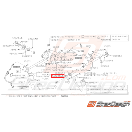 Manchon Pédale de Frein Origine Subaru GT 98 - 00 WRX STI 01 - 1431235