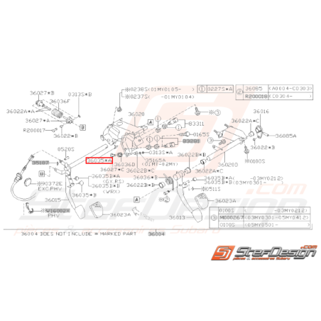 Butée Pédale Accélération Origine Subaru GT 93-00 WRX STI 01-1431238