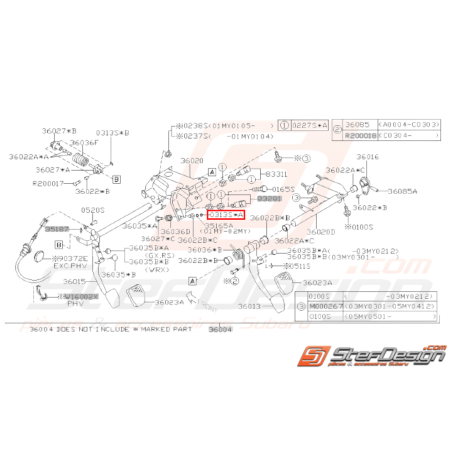 Agrafe Pédale Origine Subaru GT 1998-2000 WRX STI 2001-200731240