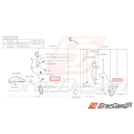 Ressort Pédale Accélérateur Origine Subaru GT 93-97 WRX STI 01-0531268