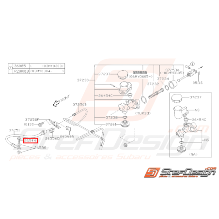 Vis banjo étrier frein arrière Origine Subaru FORESTER 97-02 GT 93-00 WRX STI 01-1431277